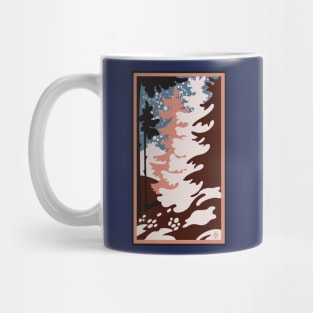 Retro Vintage Winter Forest Rose and Blue Mug